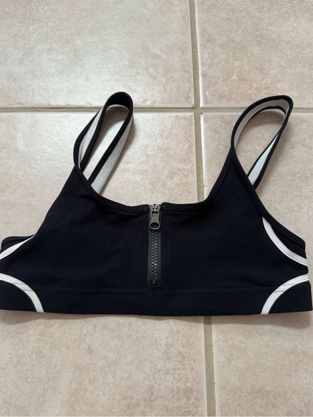 lululemon athletica Black Sports Bralette with White Trim
